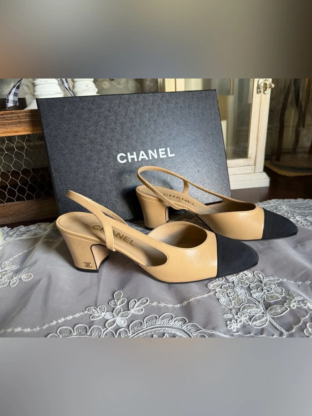 CHANEL slingback heels